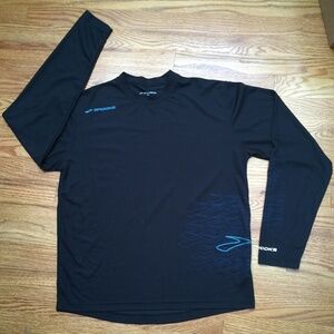 Brooks Black and Blue Running Shirt Small S